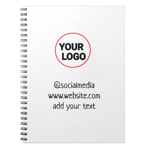 simple minimal custom add your logo address websit notebook