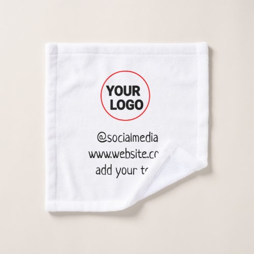 simple minimal custom add your logo address websit wash cloth