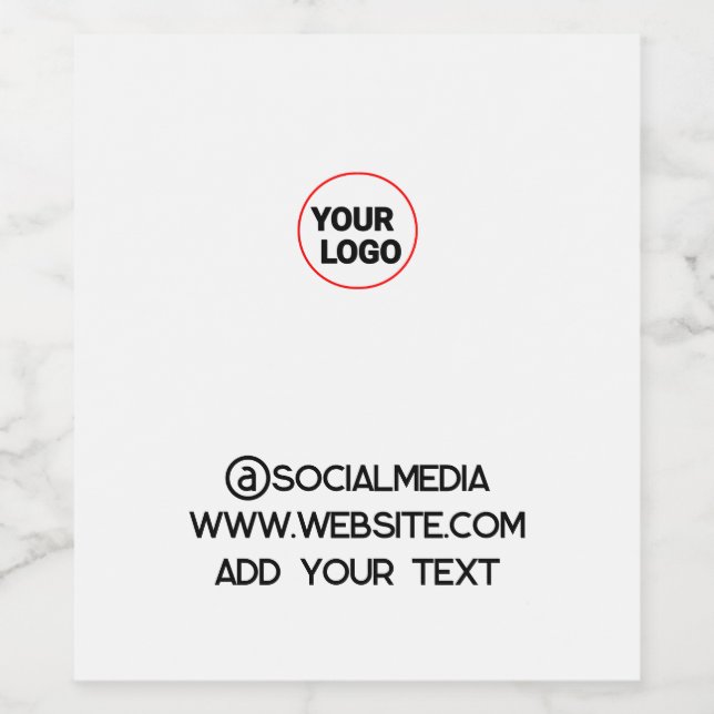 simple minimal custom add your logo address websit wine label (Single Label)