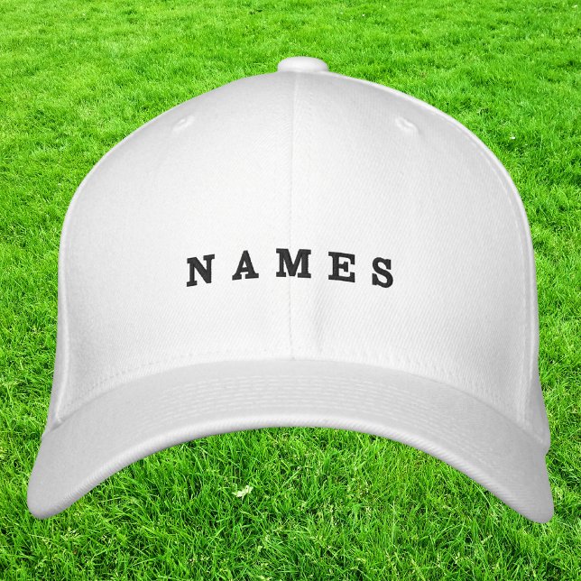 Simple Minimal Custom Add Your Name Elegant White Embroidered Baseball Cap (Creator Uploaded)
