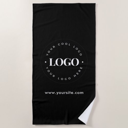 Simple Minimal Custom Logo  Text Business Company Beach Towel