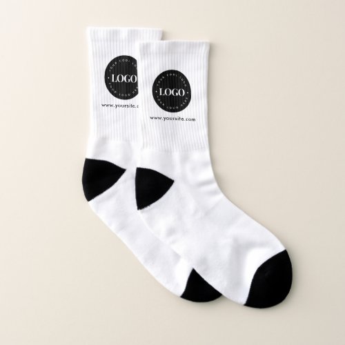 Simple Minimal Custom Logo  Text Business Company Socks
