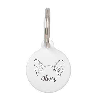 Simple Minimal Custom Name Siamese Cat Pet ID Tag