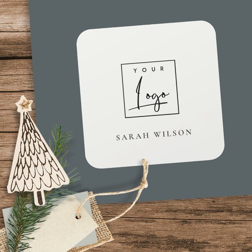 Simple Minimal Custom Promotional Business Logo Square Sticker Simple Minimal Custom Promotional Business Logo Square Sticker
