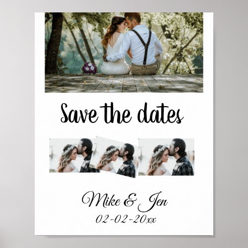 simple minimal custom save the date photo add name poster