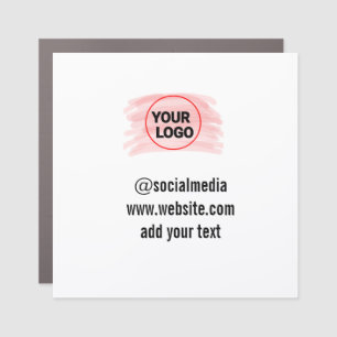 simple minimal custom watercolor add logo website car magnet