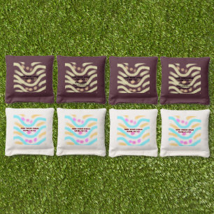 simple minimal custom watercolor add logo website  cornhole bags