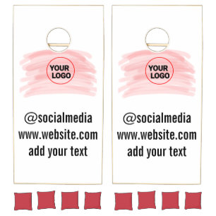 simple minimal custom watercolor add logo website  cornhole set