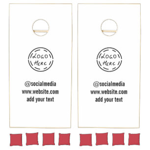 simple minimal custom watercolor add logo website  cornhole set