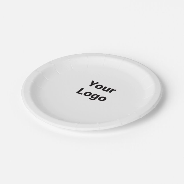 simple minimal custom watercolor add logo website  paper plates (Angled)