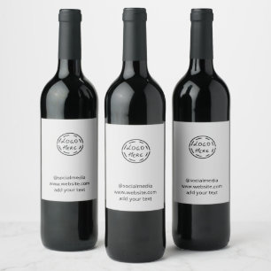 simple minimal custom watercolor add logo website wine label