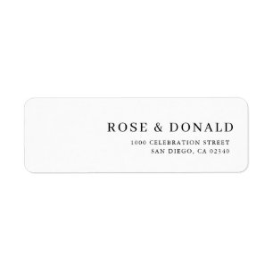 Simple minimal custom wedding address label