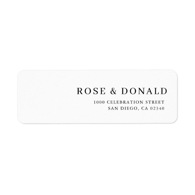 Simple minimal custom wedding address label (Front)