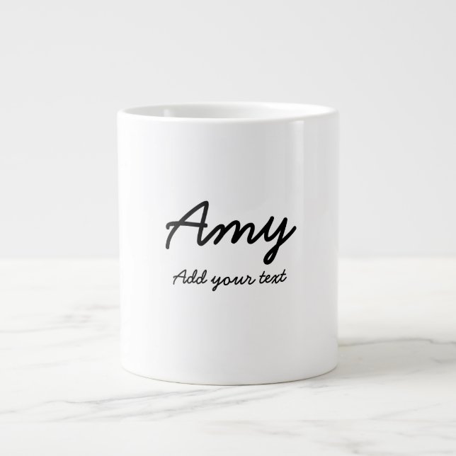simple minimal customized name monogram classic  c giant coffee mug (Front)