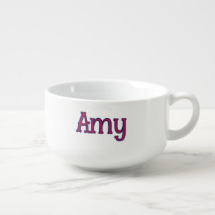 simple minimal customized name monogram classic soup mug