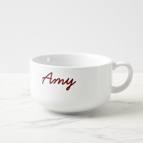 simple minimal customized name monogram classic    soup mug