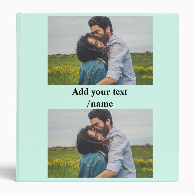 simple minimal customized name monogram couple     3 ring binder (Front)