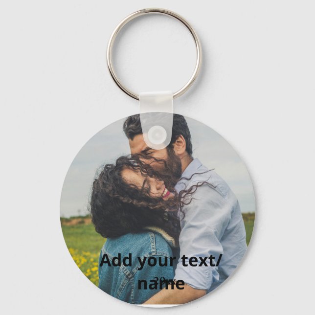 simple minimal customized name monogram couple  ke keychain (Front)