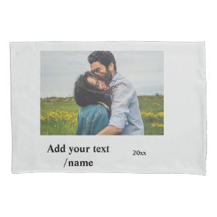 simple minimal customized name monogram couple t pillow case