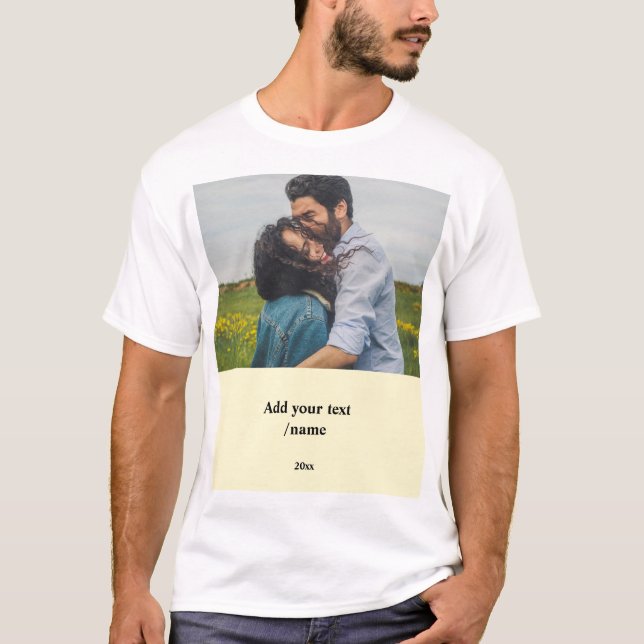 simple minimal customized name monogram couple     T-Shirt (Front)