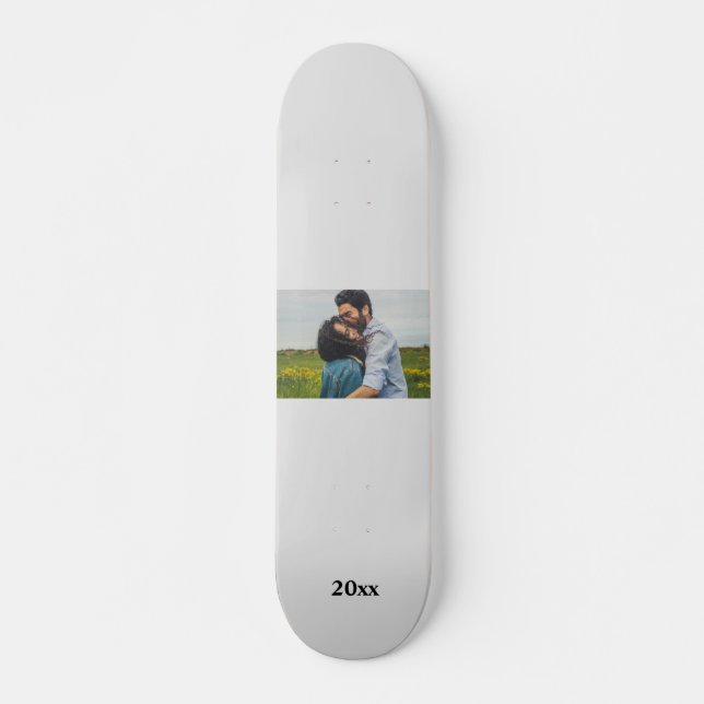 simple minimal customized name monogram couple   t skateboard (Front)
