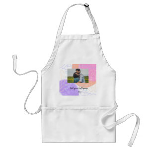 simple minimal customized name monogram couple th adult apron