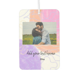 simple minimal customized name monogram couple  th air freshener