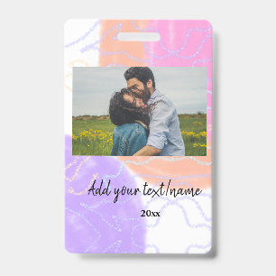 simple minimal customized name monogram couple  th badge