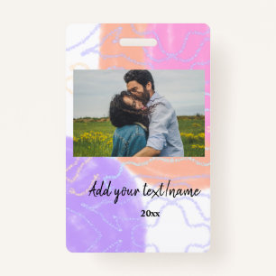 simple minimal customized name monogram couple  th badge