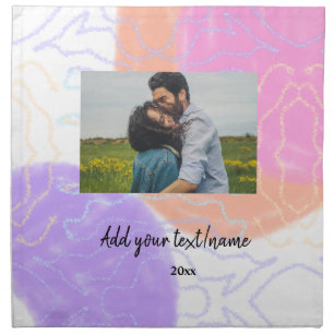 simple minimal customized name monogram couple th cloth napkin