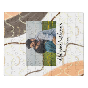 simple minimal customized name monogram couple th jigsaw puzzle