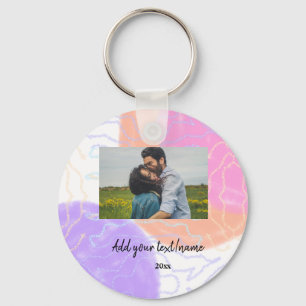simple minimal customized name monogram couple th keychain