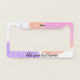 simple minimal customized name monogram couple  th license plate frame