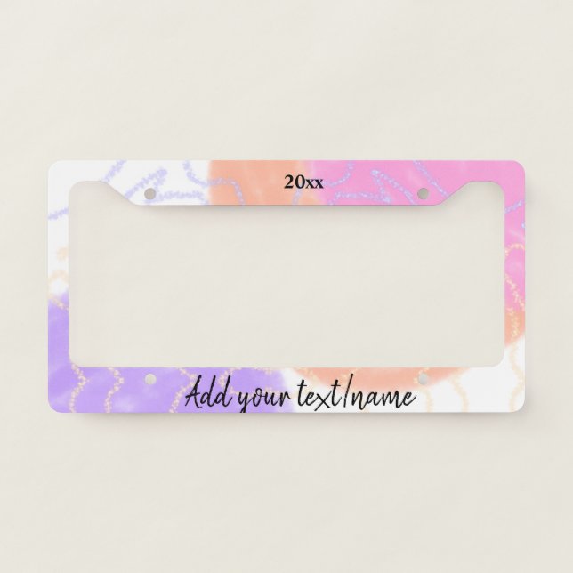 simple minimal customized name monogram couple  th license plate frame (Front)