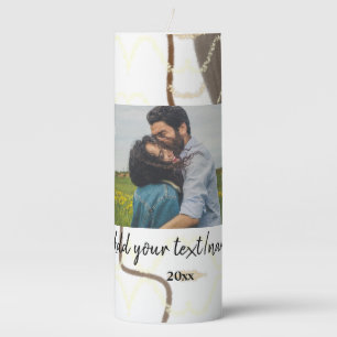 simple minimal customized name monogram couple th pillar candle