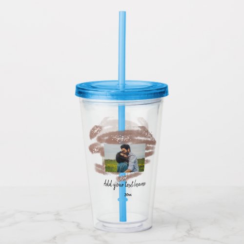 simple minimal customized name monogram text throw acrylic tumbler