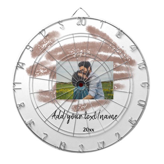 simple minimal customized name monogram text throw dart board (Front)