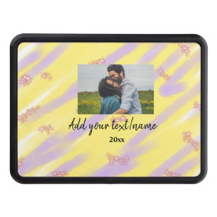 simple minimal customized name monogram text throw hitch cover