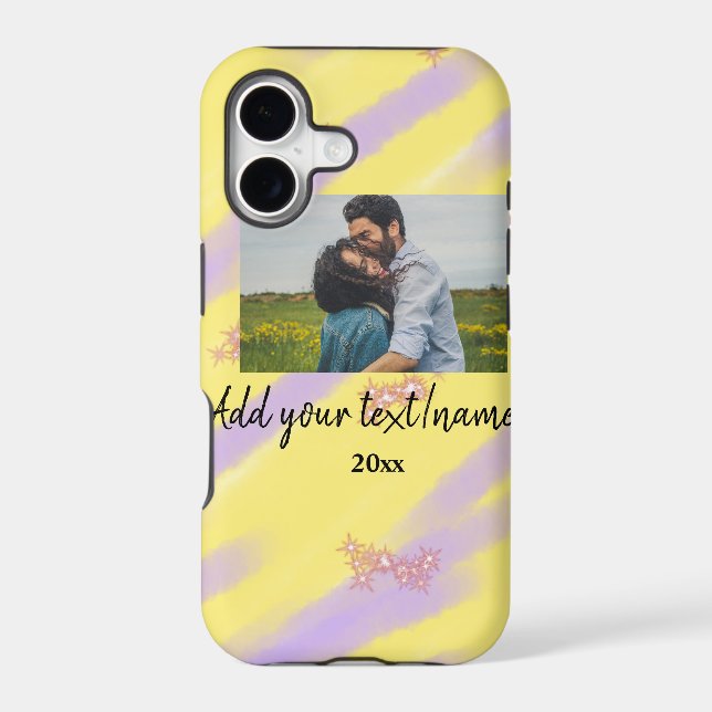 simple minimal customized name monogram text throw iphone case (Back)