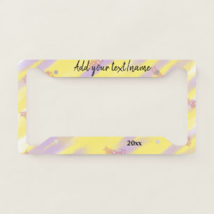 simple minimal customized name monogram text throw license plate frame