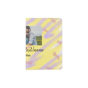 simple minimal customized name monogram text throw passport holder