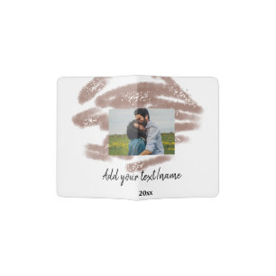 simple minimal customized name monogram text throw passport holder