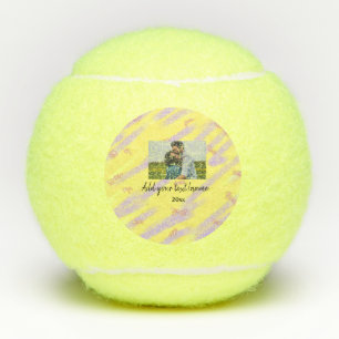 simple minimal customized name monogram text throw tennis balls