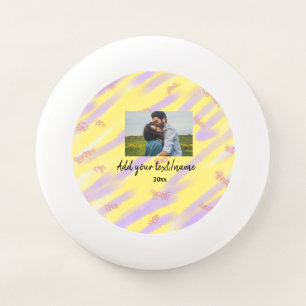 simple minimal customized name monogram text throw Wham-O frisbee
