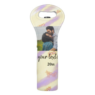 simple minimal customized name monogram text throw wine bag