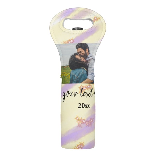 simple minimal customized name monogram text throw wine bag (Front)