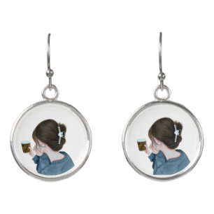 Simple minimal . Cute girl elegant  Earrings