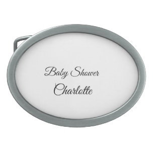 SIMPLE MINIMAL.CUTIE ADD NAME BABY baby shower Thr Belt Buckle