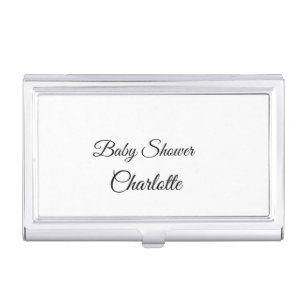SIMPLE MINIMAL.CUTIE ADD NAME BABY baby shower Thr Business Card Case
