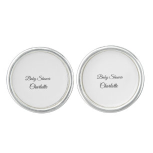 SIMPLE MINIMAL.CUTIE ADD NAME BABY baby shower Thr Cufflinks